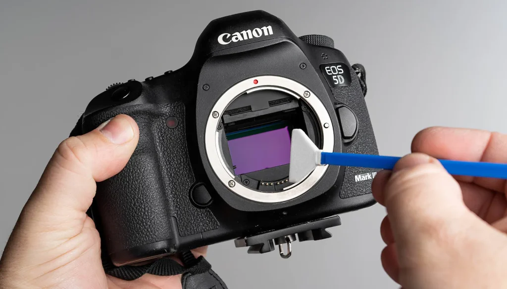 Limpieza de sensor de cámara de fotos