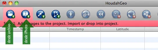 HoudahGeo - Importar fotos
