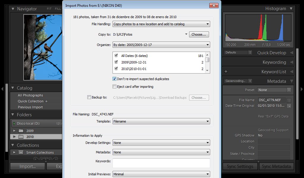 Importación Lightroom