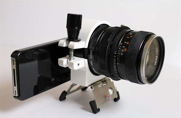 iPhone 4 con lente de DSLR