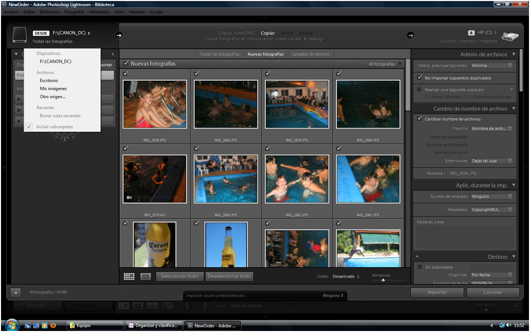 Organizar fotos con Adobe Lightroom