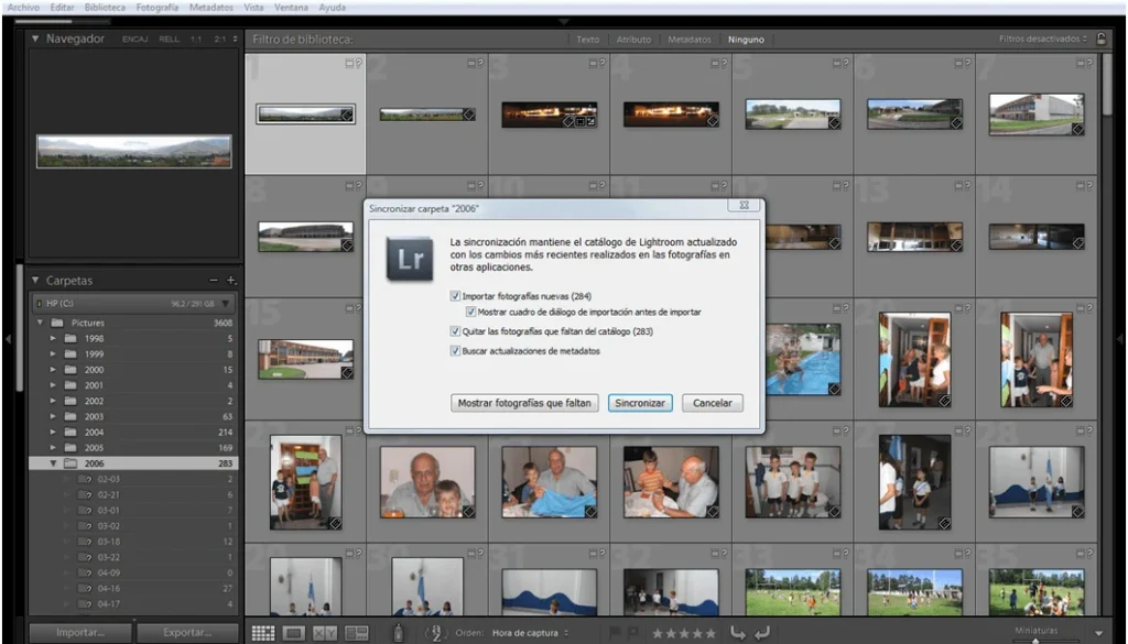 Reorganizar en Lightroom