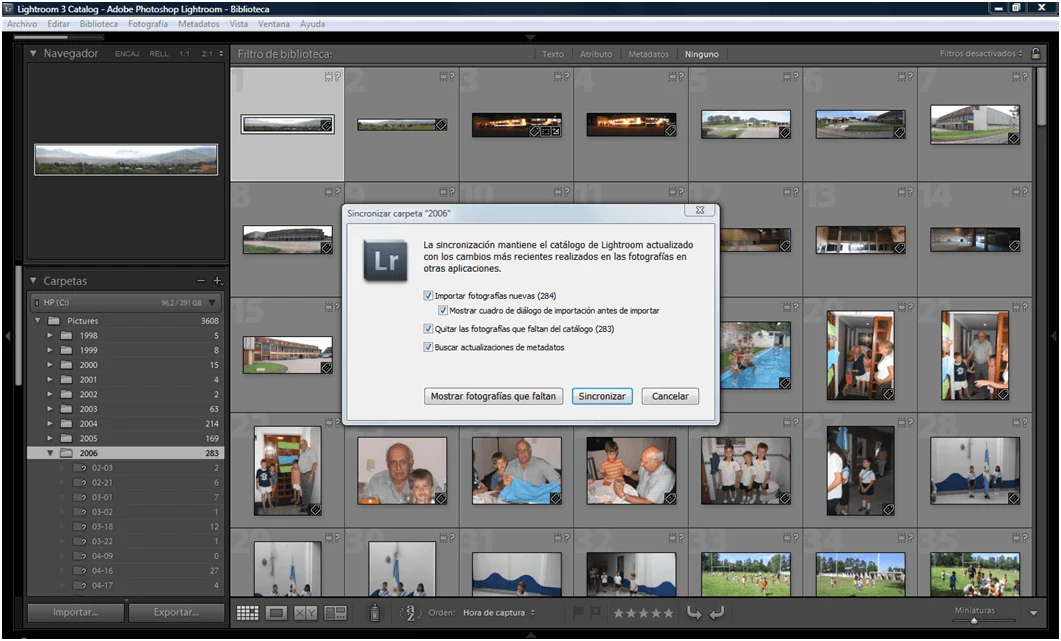 Reorganizar en Lightroom