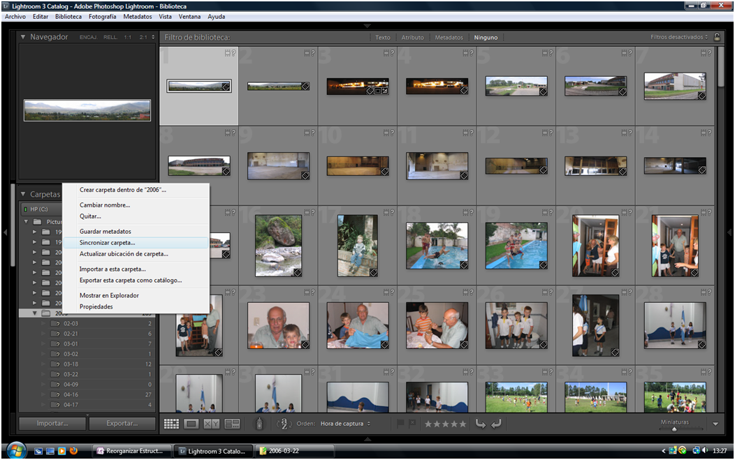 Reorganizar en Lightroom