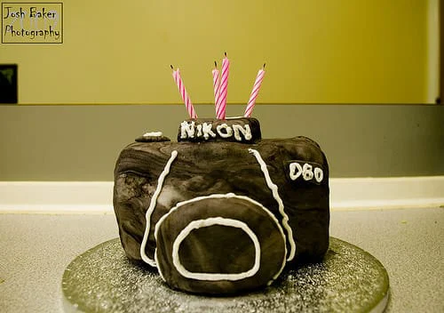 Torta cámara de fotos