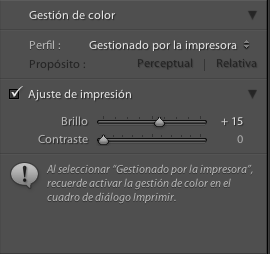 Lightroom gestion de color