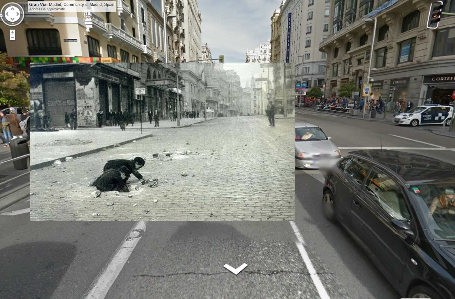 Fotografías históricas de la guerra en Google Street View