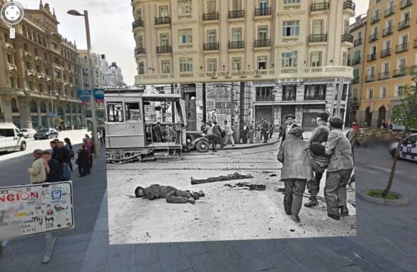 Fotografías históricas de la guerra en Google Street View