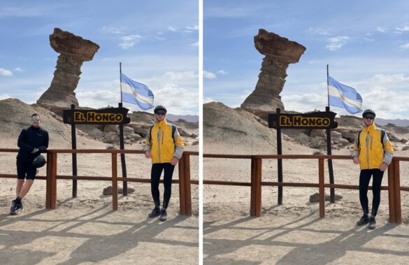 Foto original y editada con Clean up de Apple Intelligence