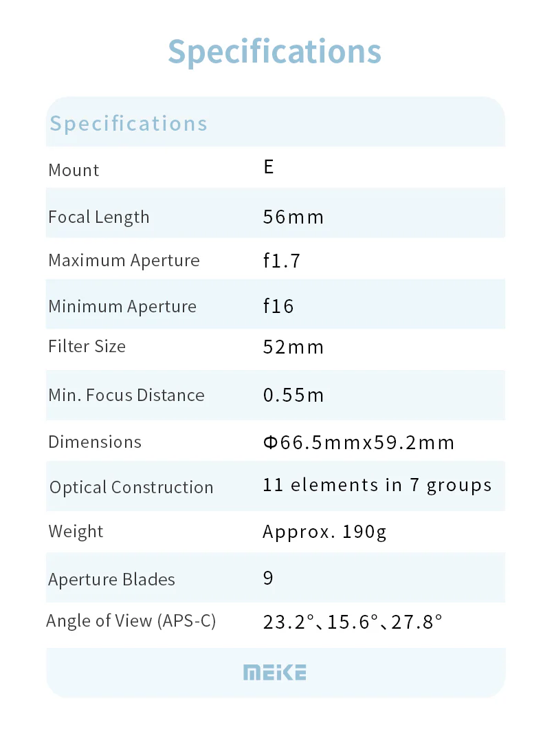 Meike AF 56mm f/1.7 Air APS-C lens for Nikon-Z mount released and available for order for $159